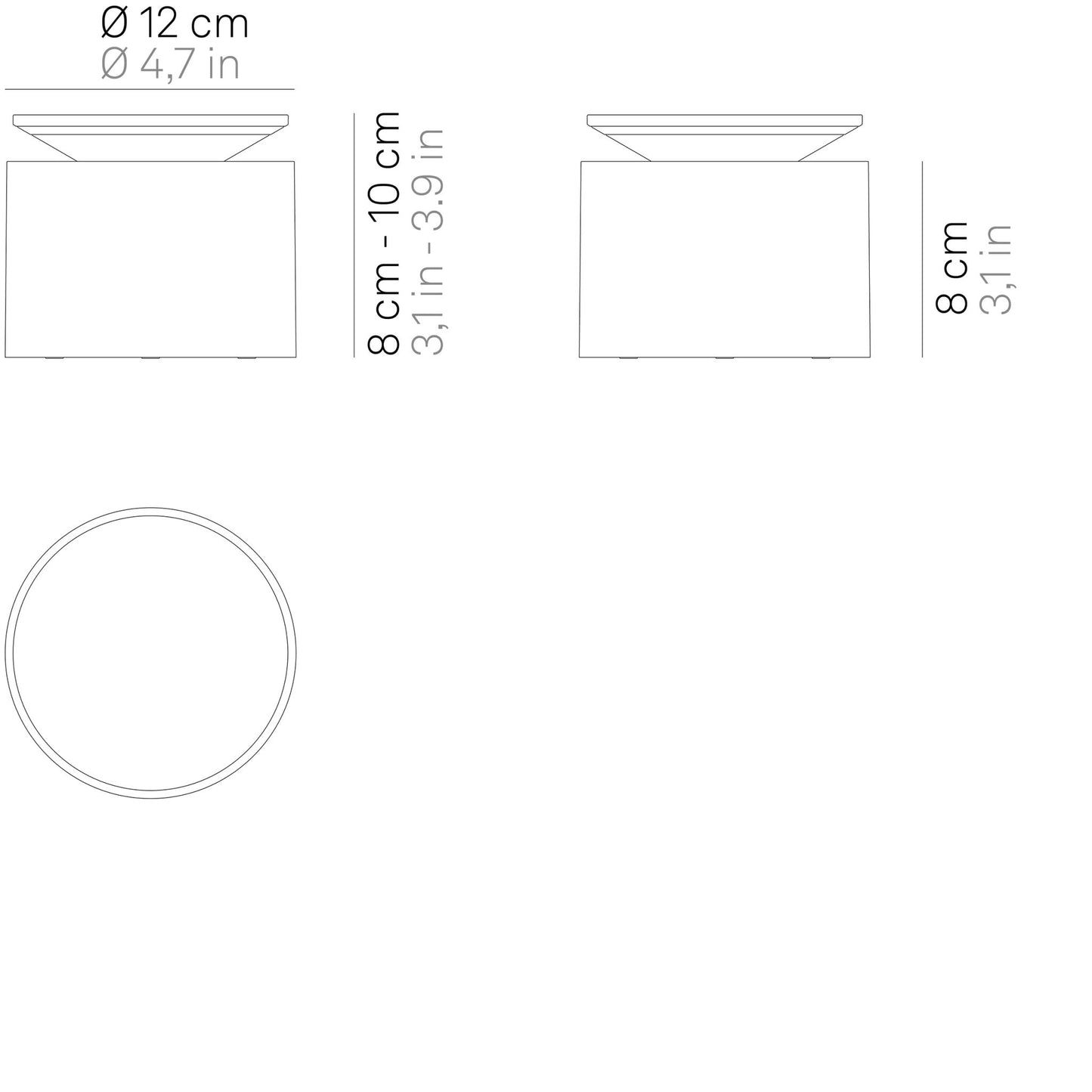 Push-Up LED Bordlampe Sand