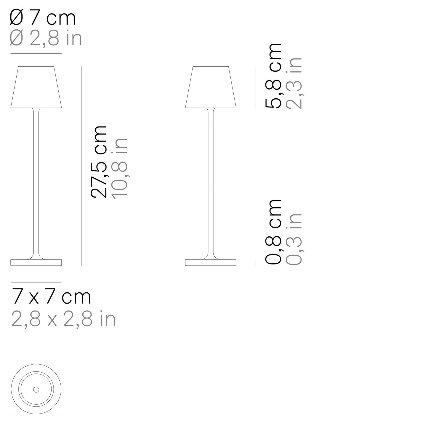 Poldina Micro LED Bordlampe Hvit