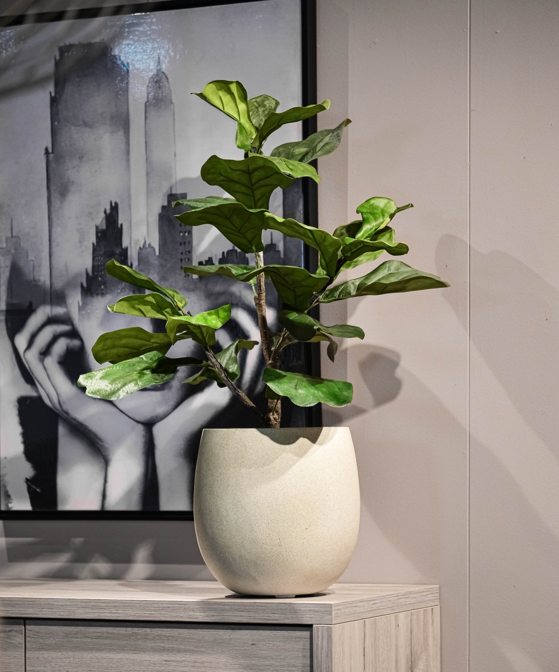 Grigio Tall Egg Pot 88 - Antique White - Drømmemøbler