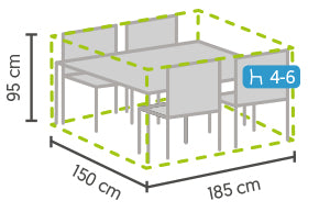 Premium Møbeltrekk Spisegruppe 185x150cm - Drømmemøbler