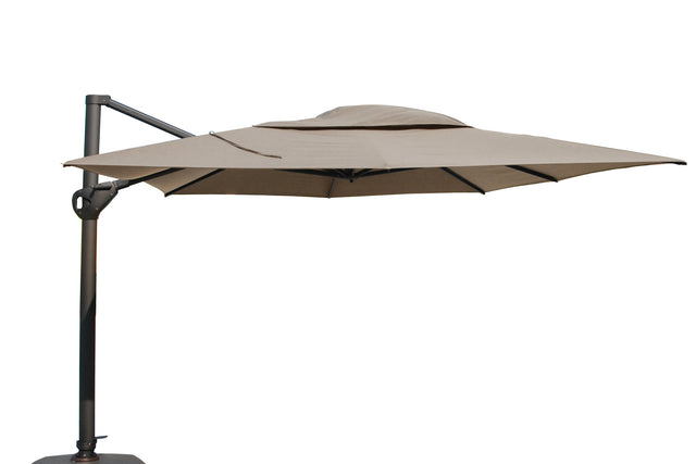 Hacienda parasoll 300x400 cm med taupe duk og antrasitt aluminiumsramme – 4 Seasons Outdoor